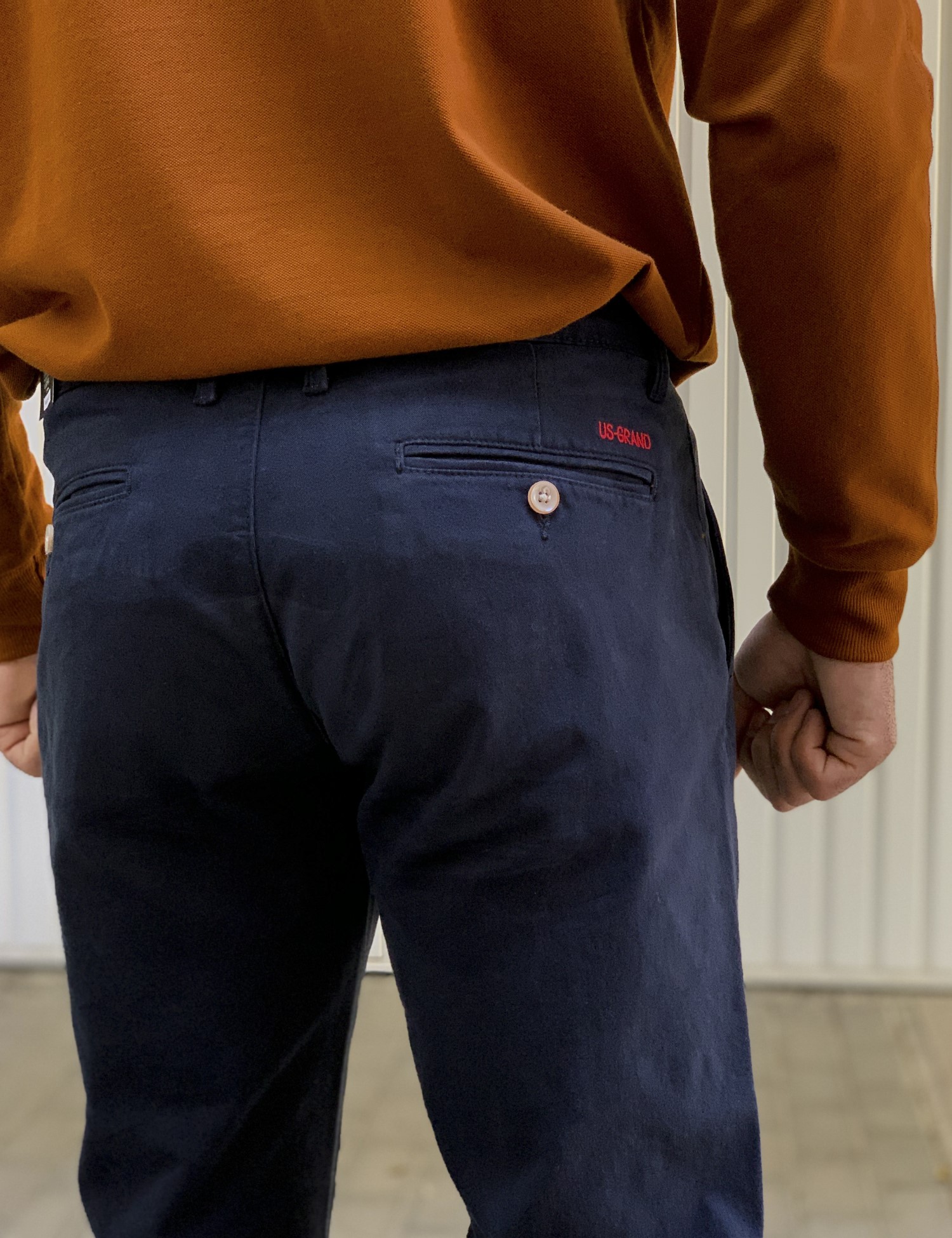 US Grand Polo ανδρικό navy blue υφασμάτινο Chinos παντελόνι US200B φωτογραφία